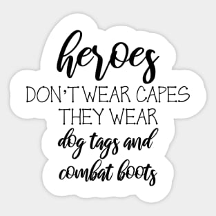 Heroes Wear Dog Tag & Combat Boots Veterans Sticker